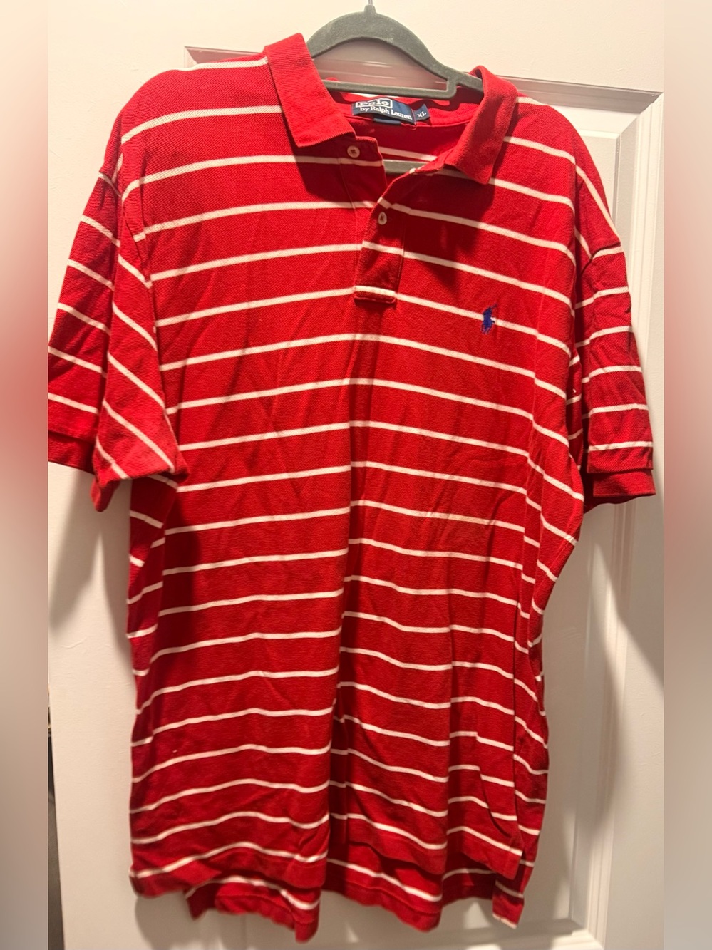 Ralph Lauren Red Polo with White Stripes
